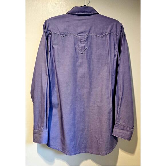 Wrangler Pearl Snap Button Long Sleeve Western Shirt White Stitching, NWOT, Sz L - Picture 9 of 9